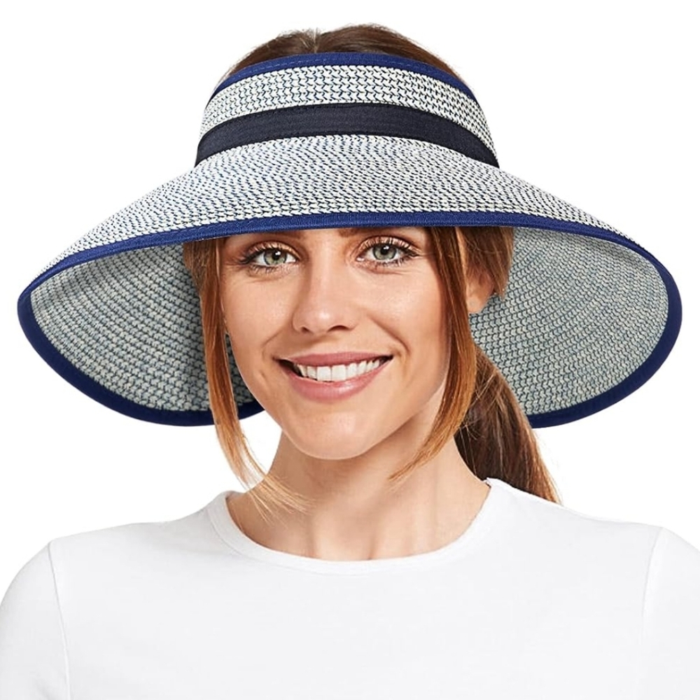 Sun Visor Hats for Women,  Hat Wide Brim, Adjustable UV UPF50+ Protection